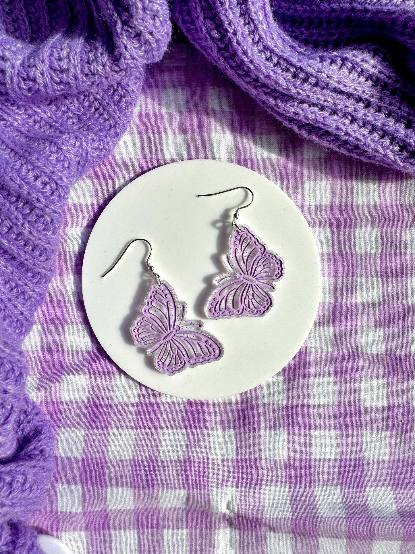 Purple Butterflies Earrings
