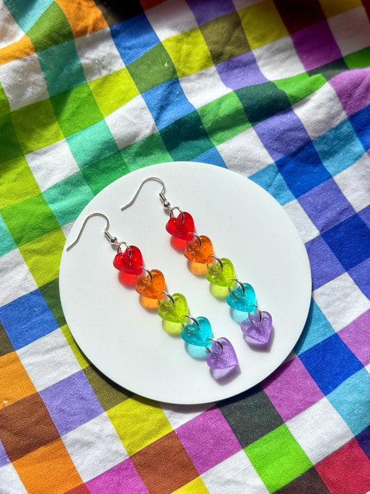 Jelly Rainbow Heart Drop