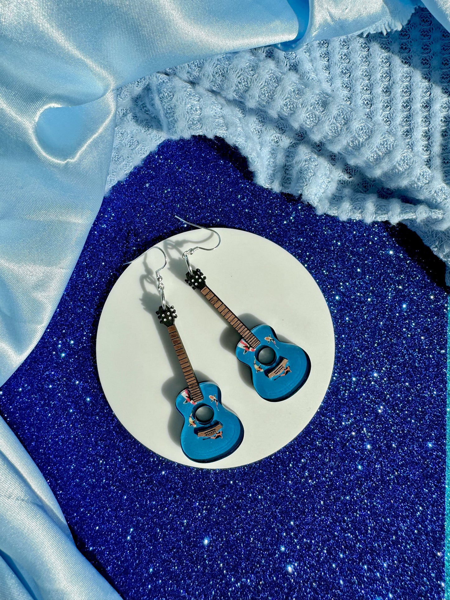 Koi Fish Guitar Earrings