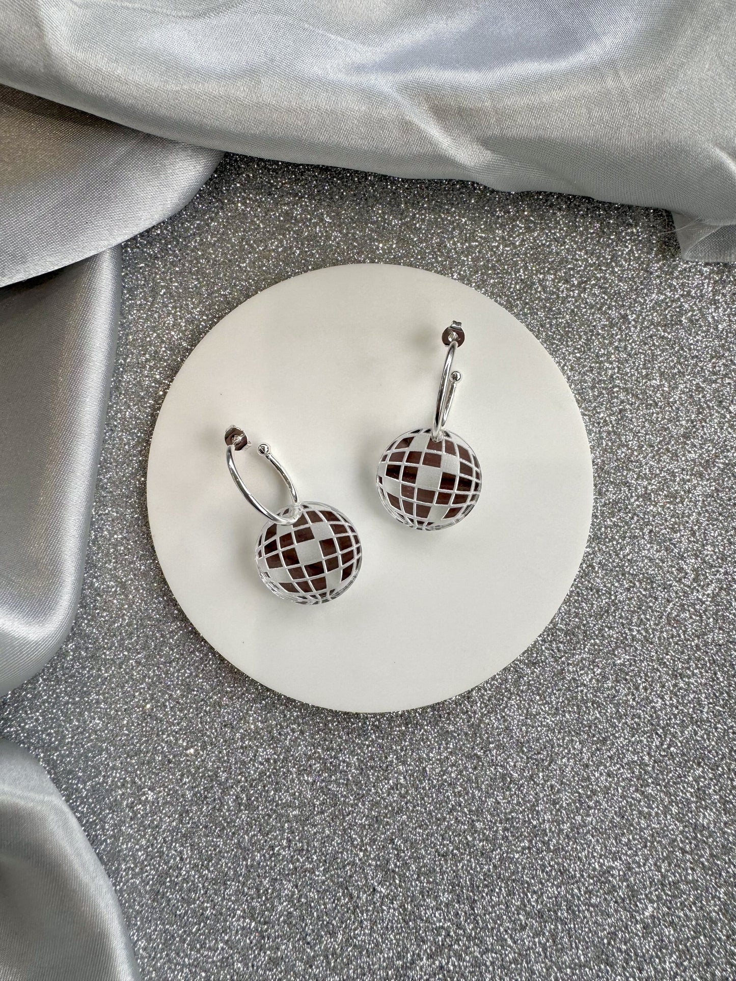 Mirrorball Hoop Earrings