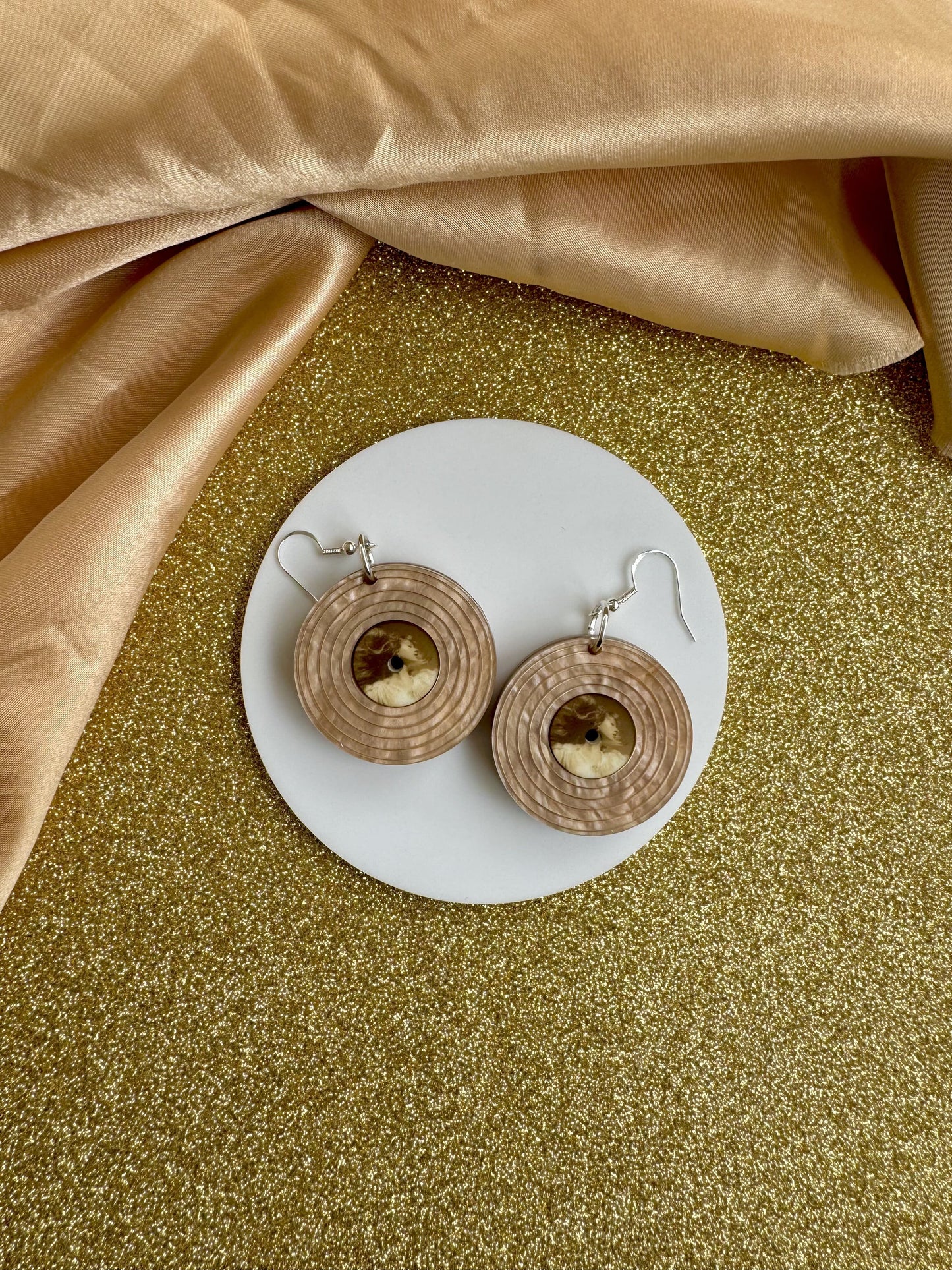 Fearless Vinyl - Shimmery Gold Earrings