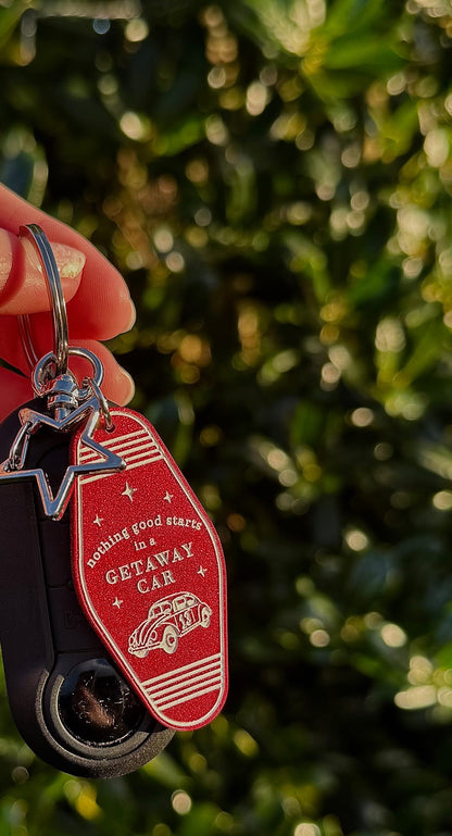 Getaway Car Red Keyring