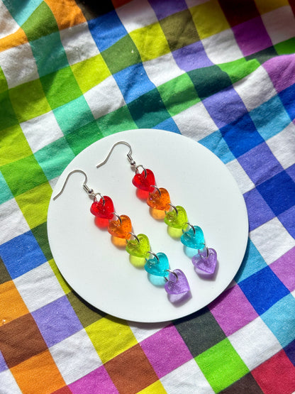 Jelly Rainbow Heart Drop