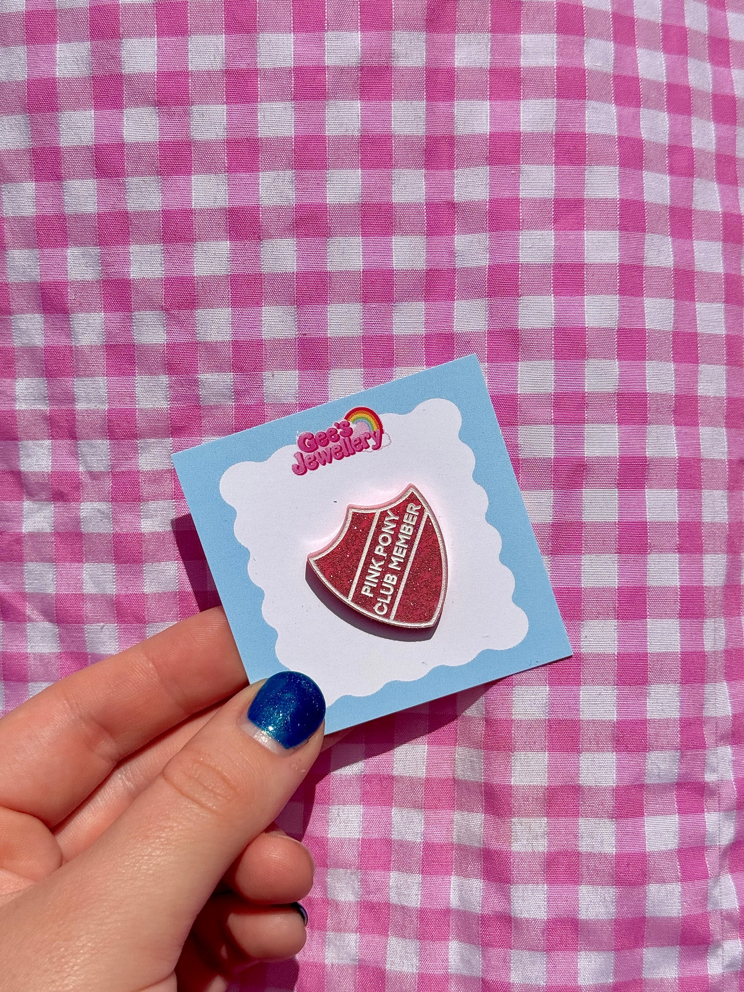 Pink Pony Club Member Pin Badge