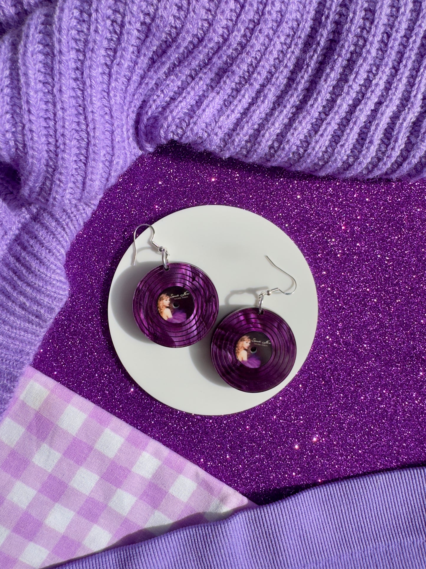 Speak Now Vinyl - Violet Earrings