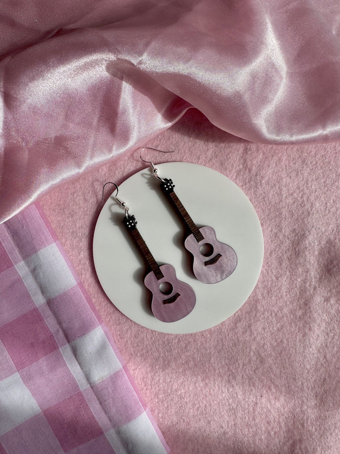 Lover Guitar - Pink Earrings