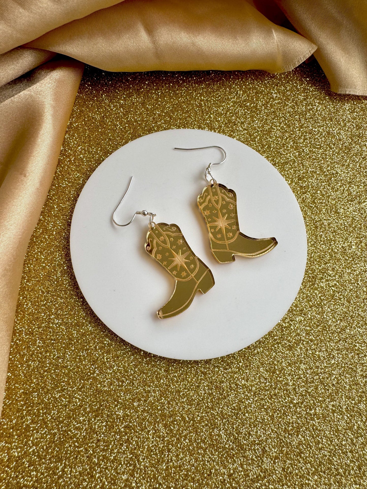 Cowgirl Boots - Gold Earrings