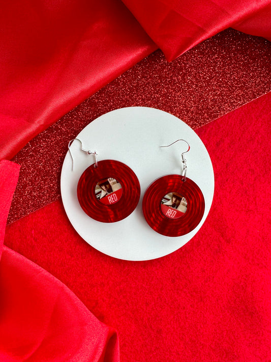 Red Vinyl Earrings