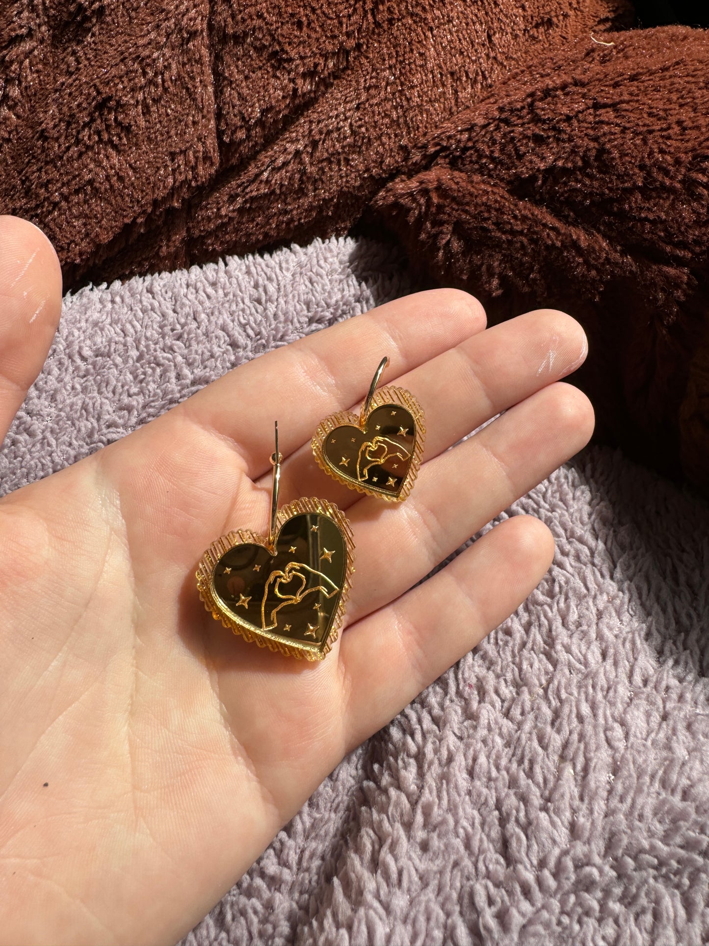 Fearless Heart Hands Earrings