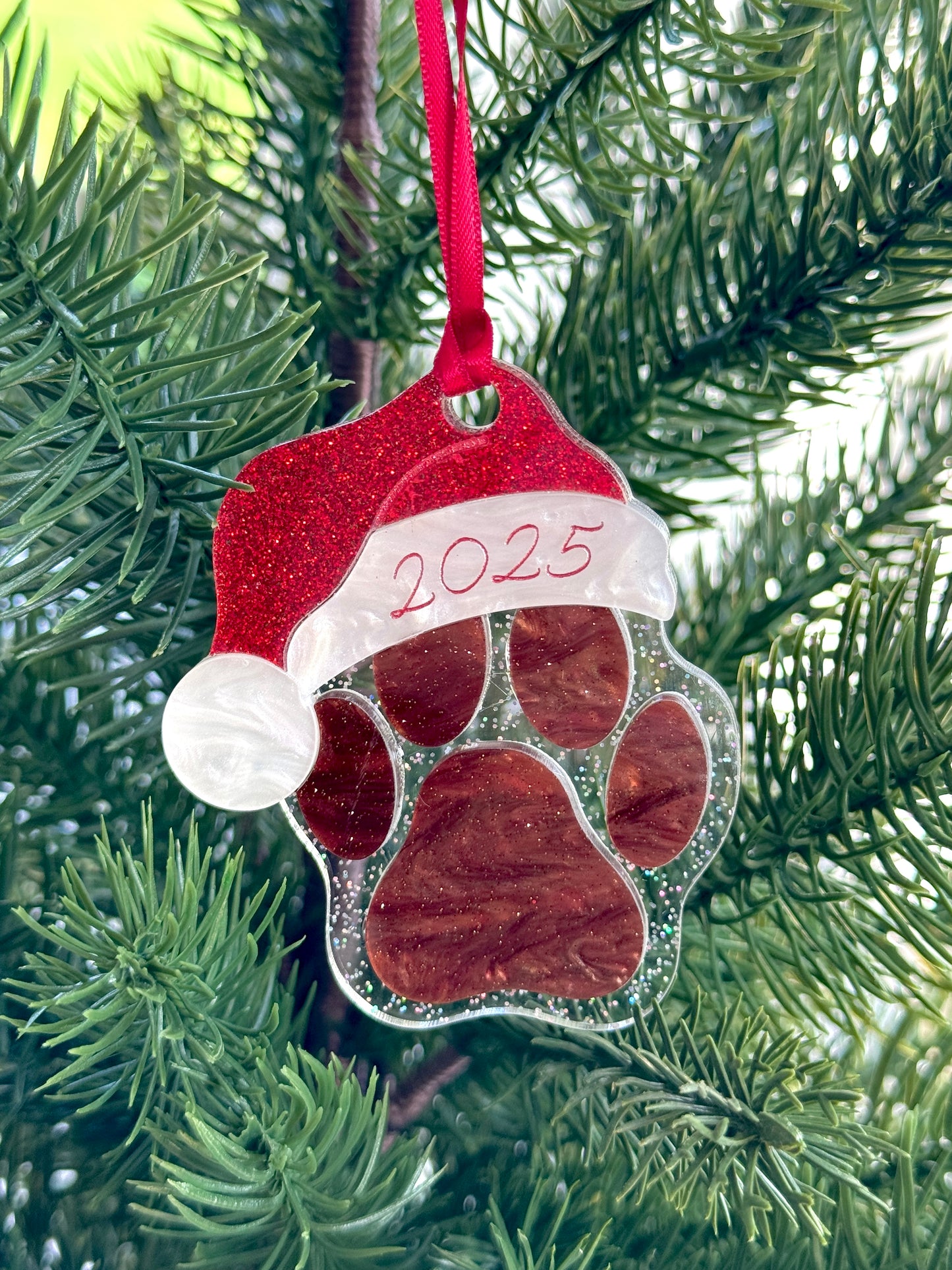 Personalised Paw Print Christmas Ornament