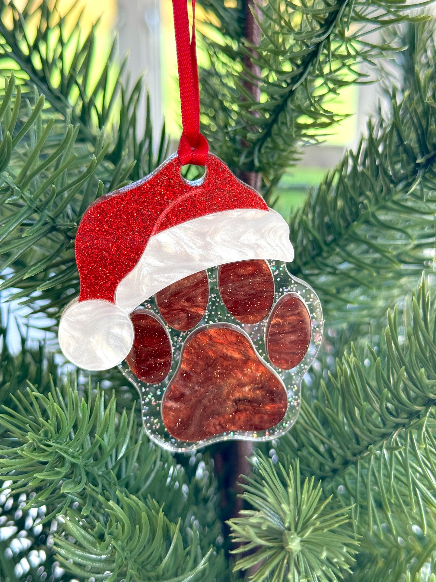 Personalised Paw Print Christmas Ornament
