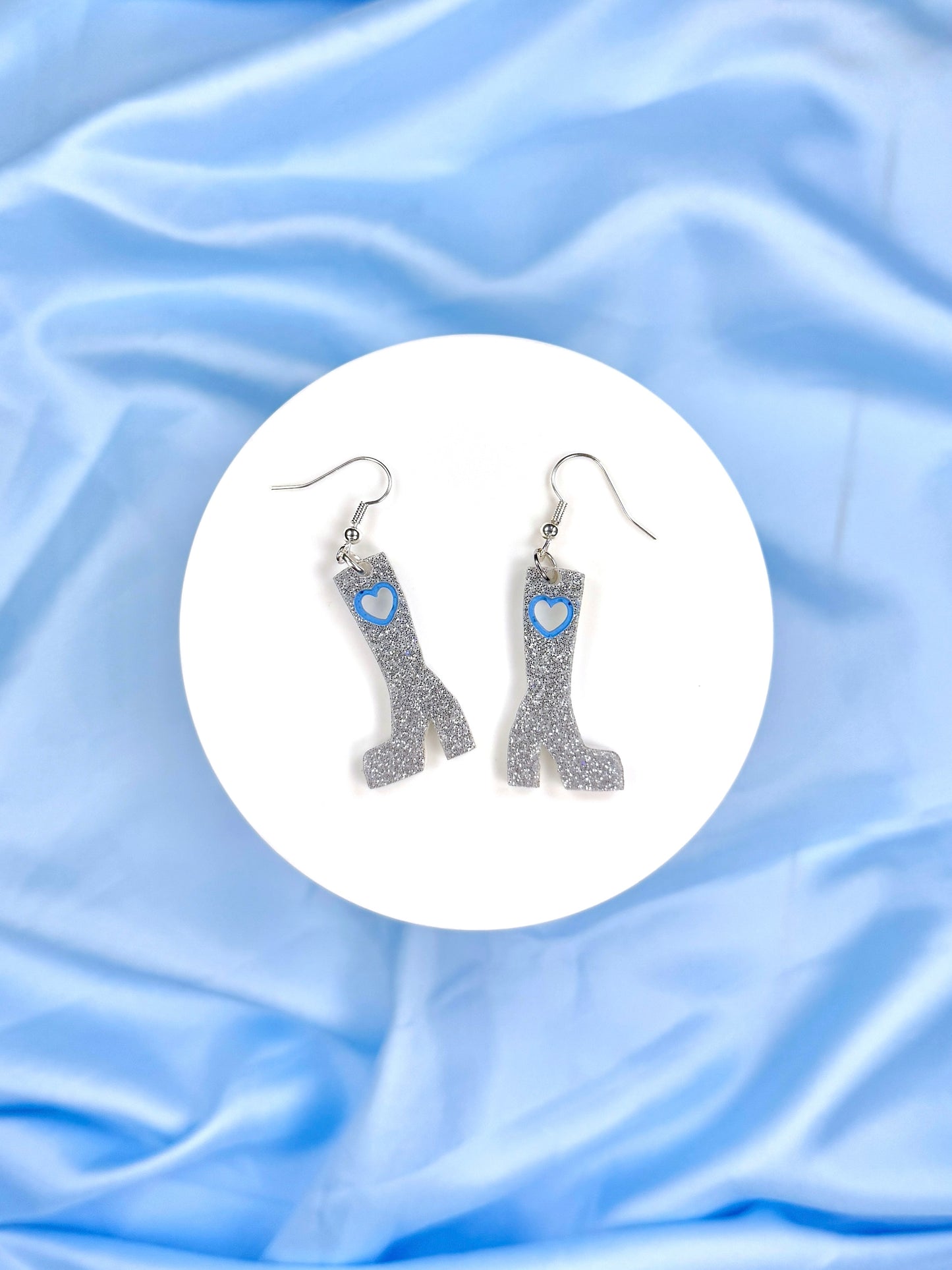 Silver / Blue Boots