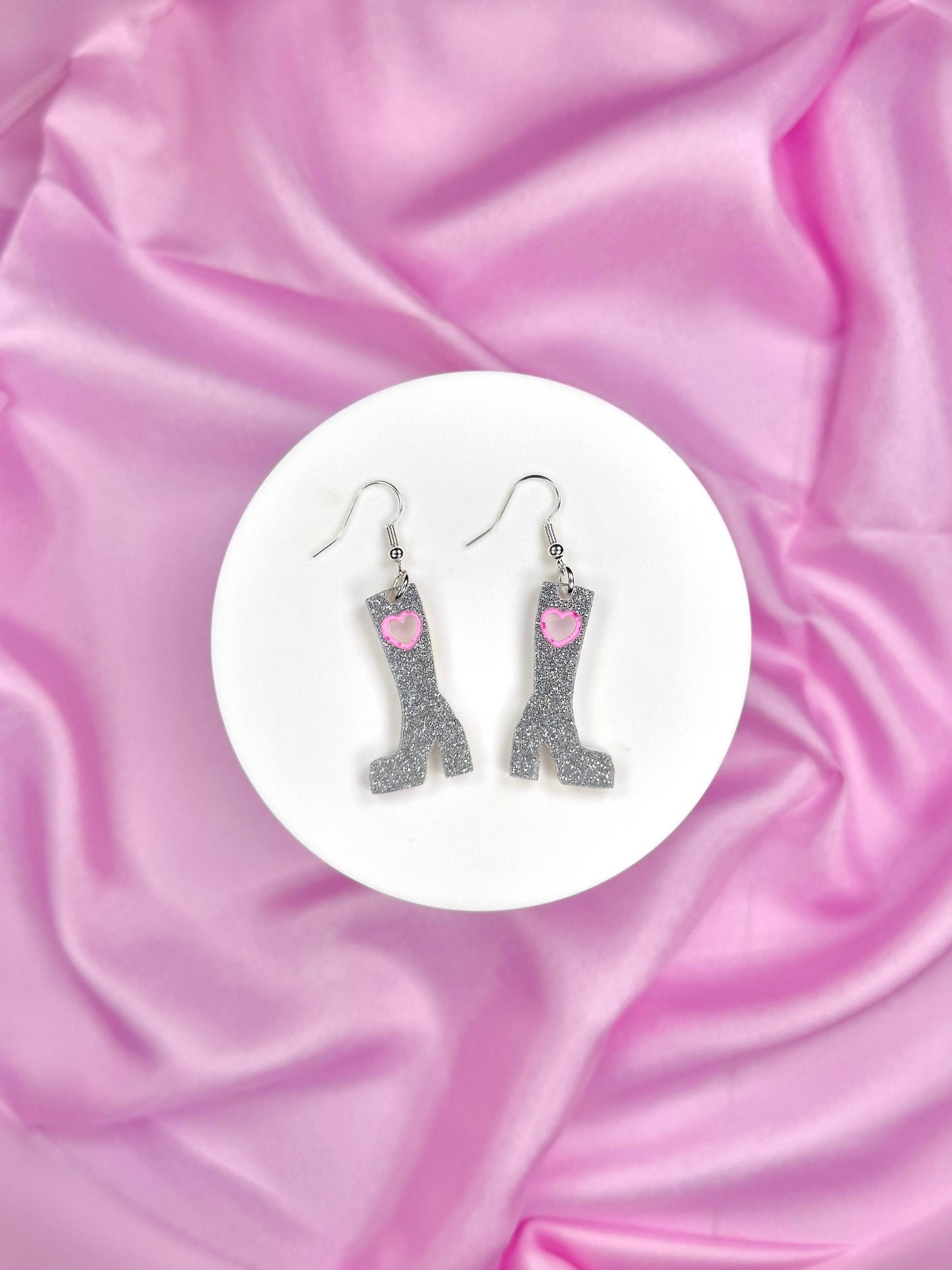 Silver / Pink Boots