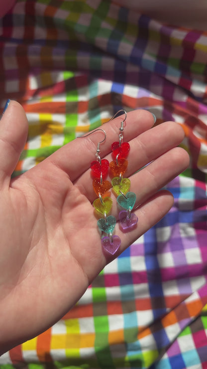 Jelly Rainbow Heart Drop