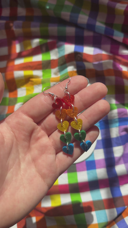 Rainbow Glitter Heart Drop