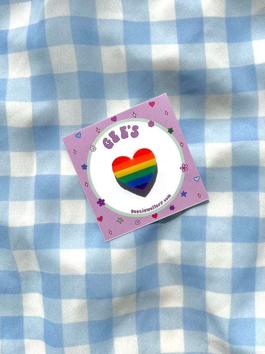Rainbow Heart - Pin Badge